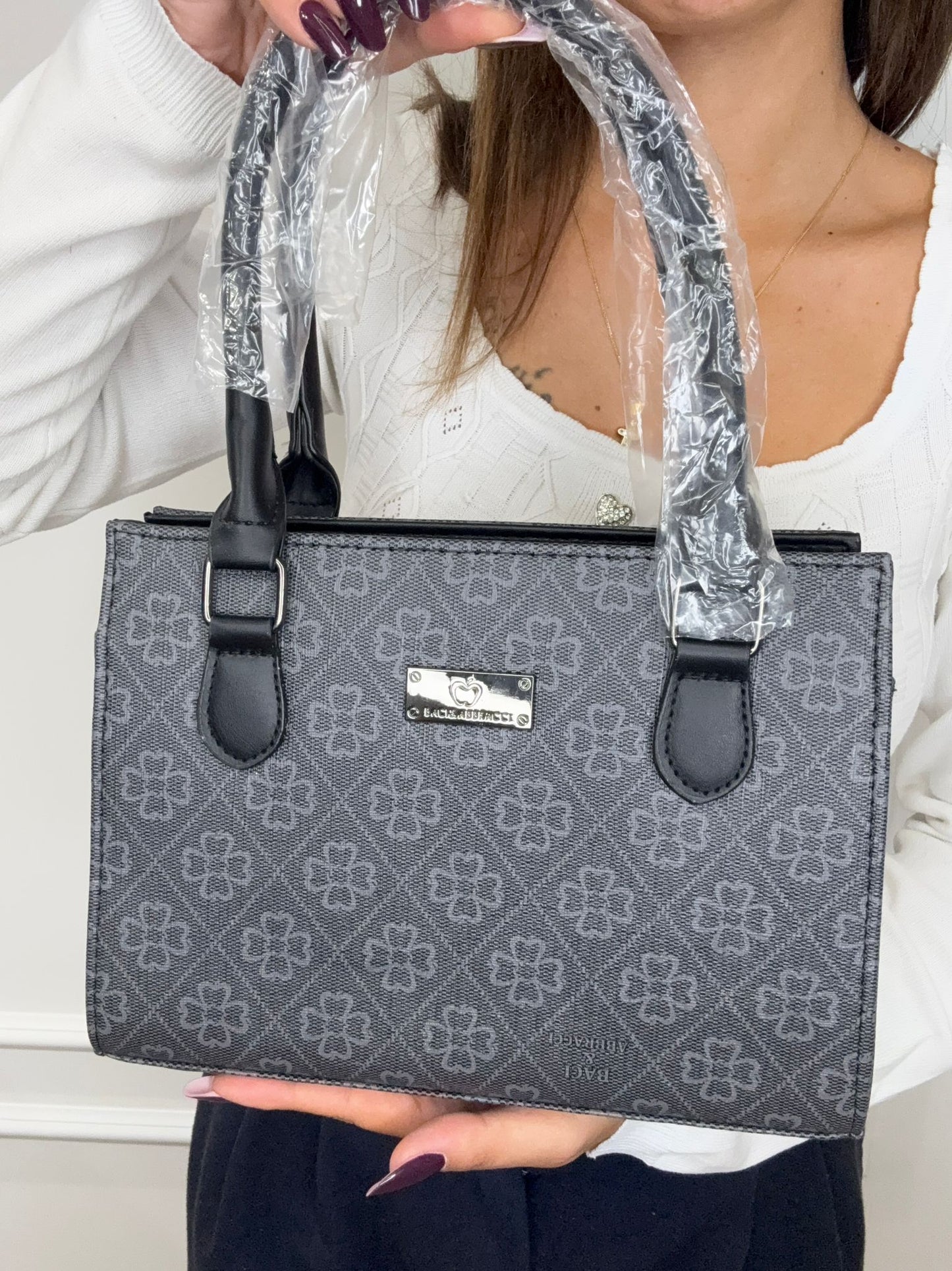 Borsa baci & abbracci (grigio e nero)