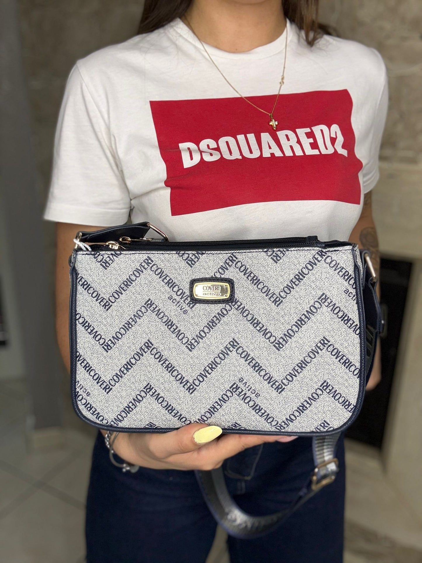 Borsa Coveri ( Blu )