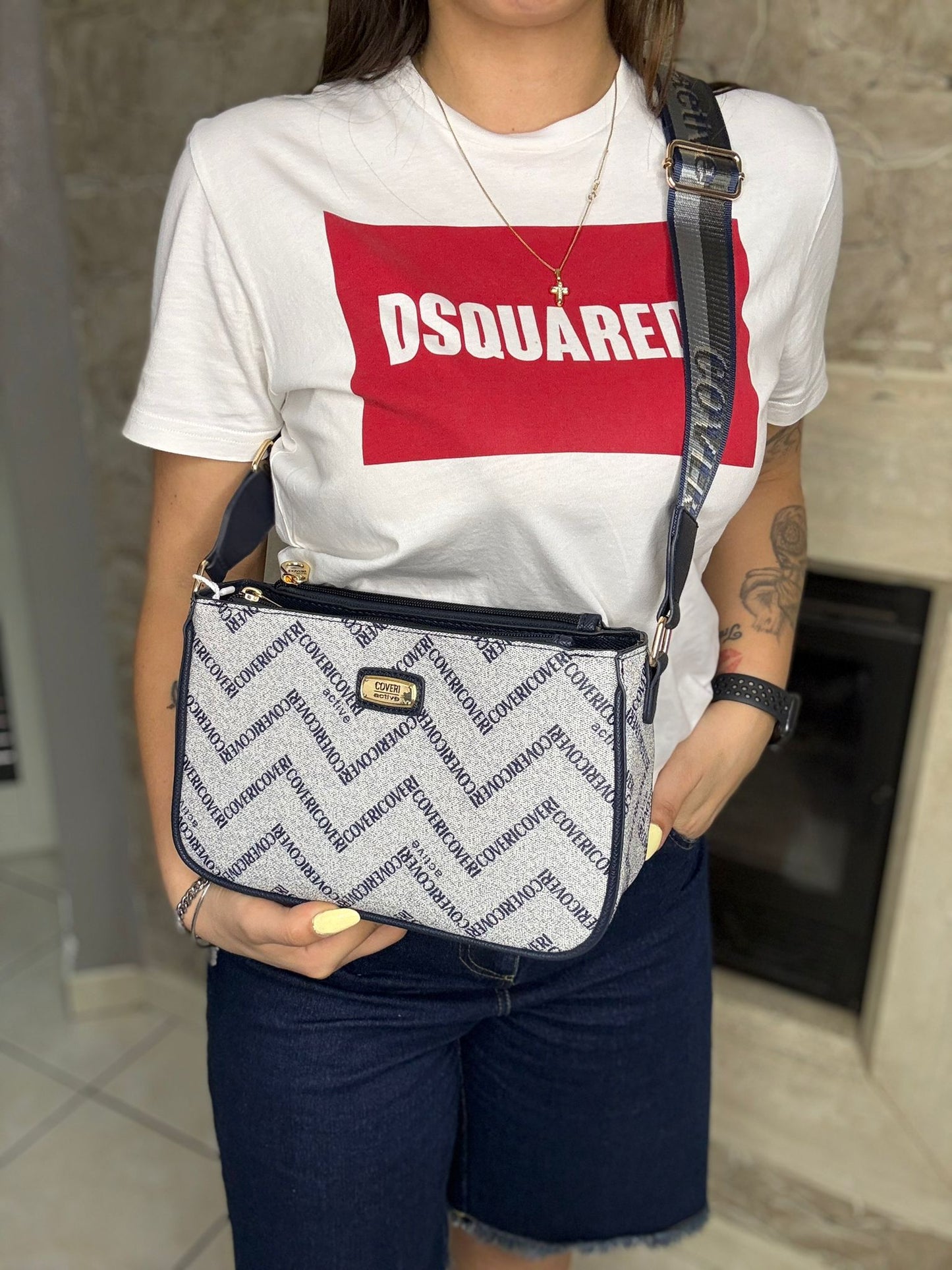Borsa Coveri ( Blu )