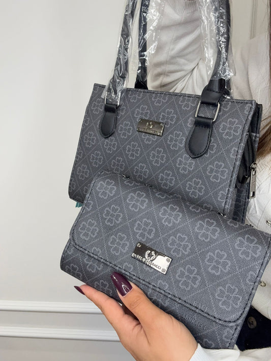 Borsa baci & abbracci (grigio e nero)